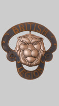 Vintage Large British Legion Wall Plaque British Heritage Statement Piece on plain background