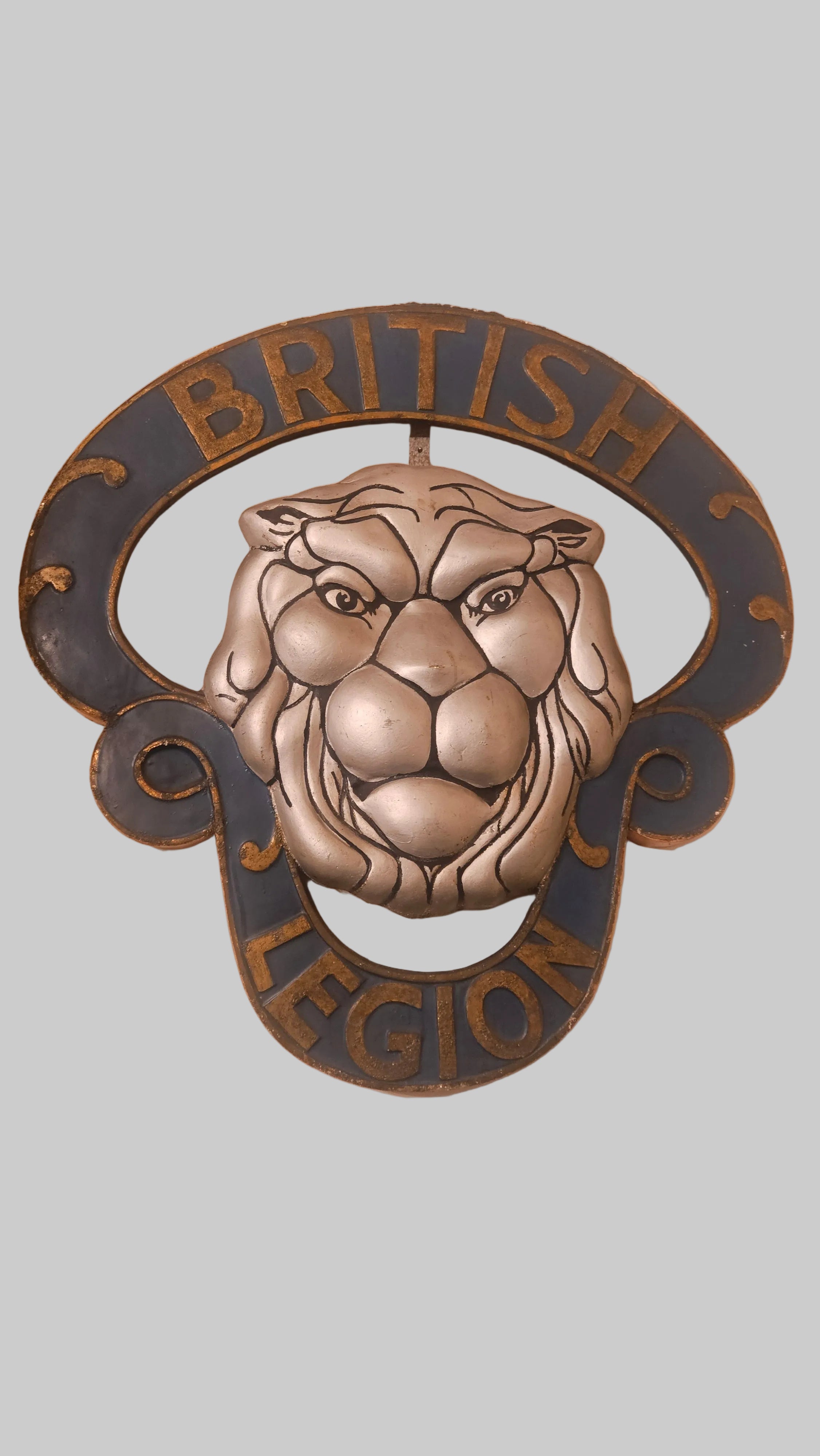 Vintage Large British Legion Wall Plaque British Heritage Statement Piece on plain background