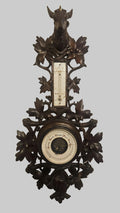 Antique Brienz Black Forest 'Jagdstil' Barometer & Thermometer c.1890