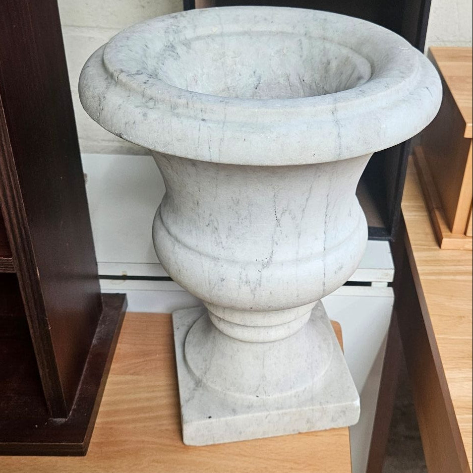 Hand-Carved Marble Architectural Base, Late 19th–Early 20th C. (Possibly Carrara)
