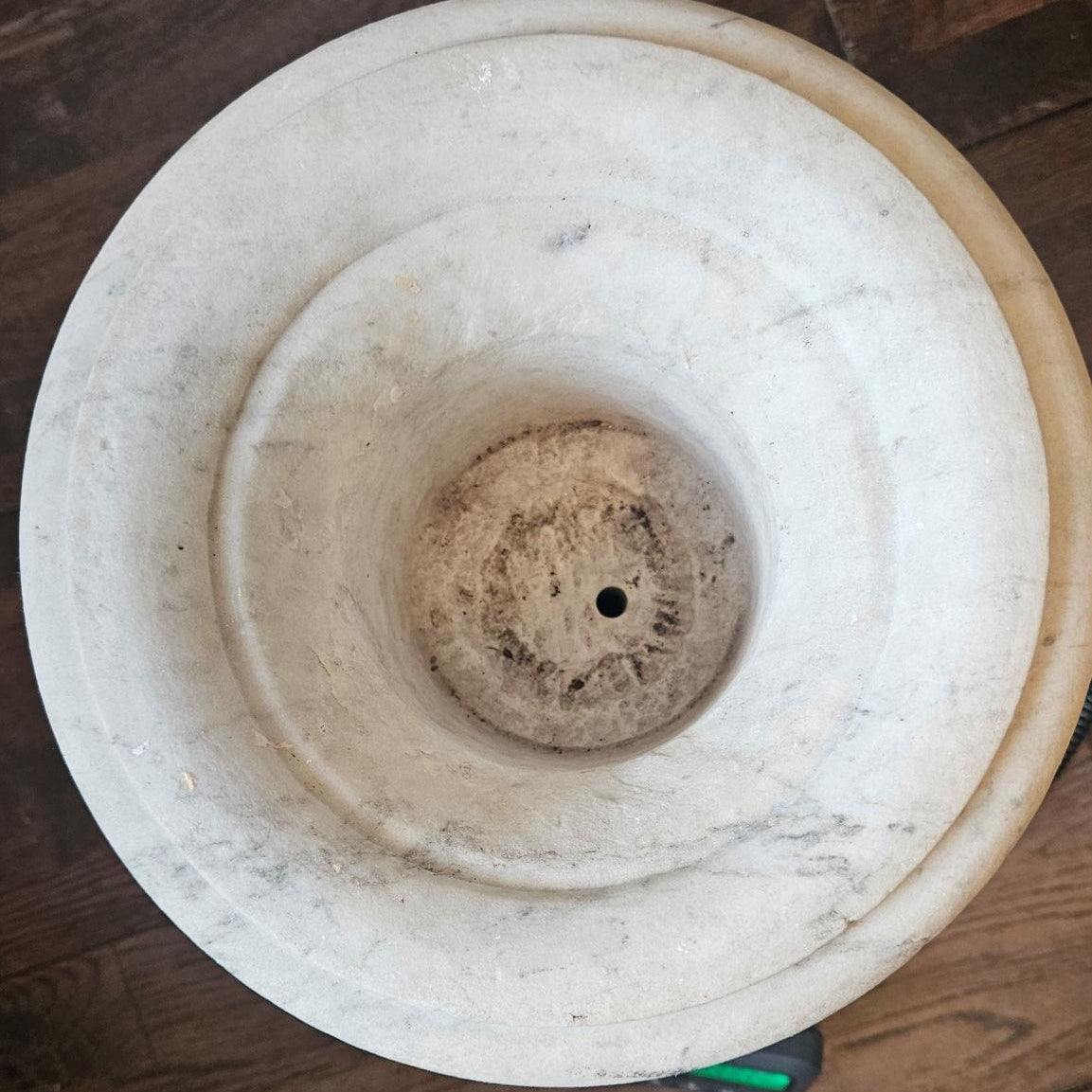 Top view of Hand-Carved Marble Architectural Base, Late 19th–Early 20th C. (Possibly Carrara)