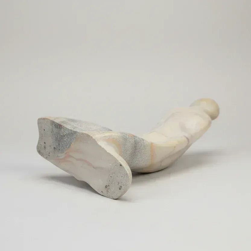 Base of Mid-Century Modernist Abstract 'Kneeling Figure' Hand-Carved Natural Stone Sculpture