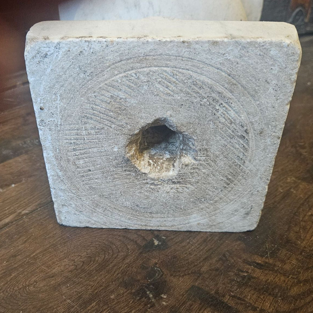 Base of Hand-Carved Marble Architectural Base, Late 19th–Early 20th C. (Possibly Carrara)