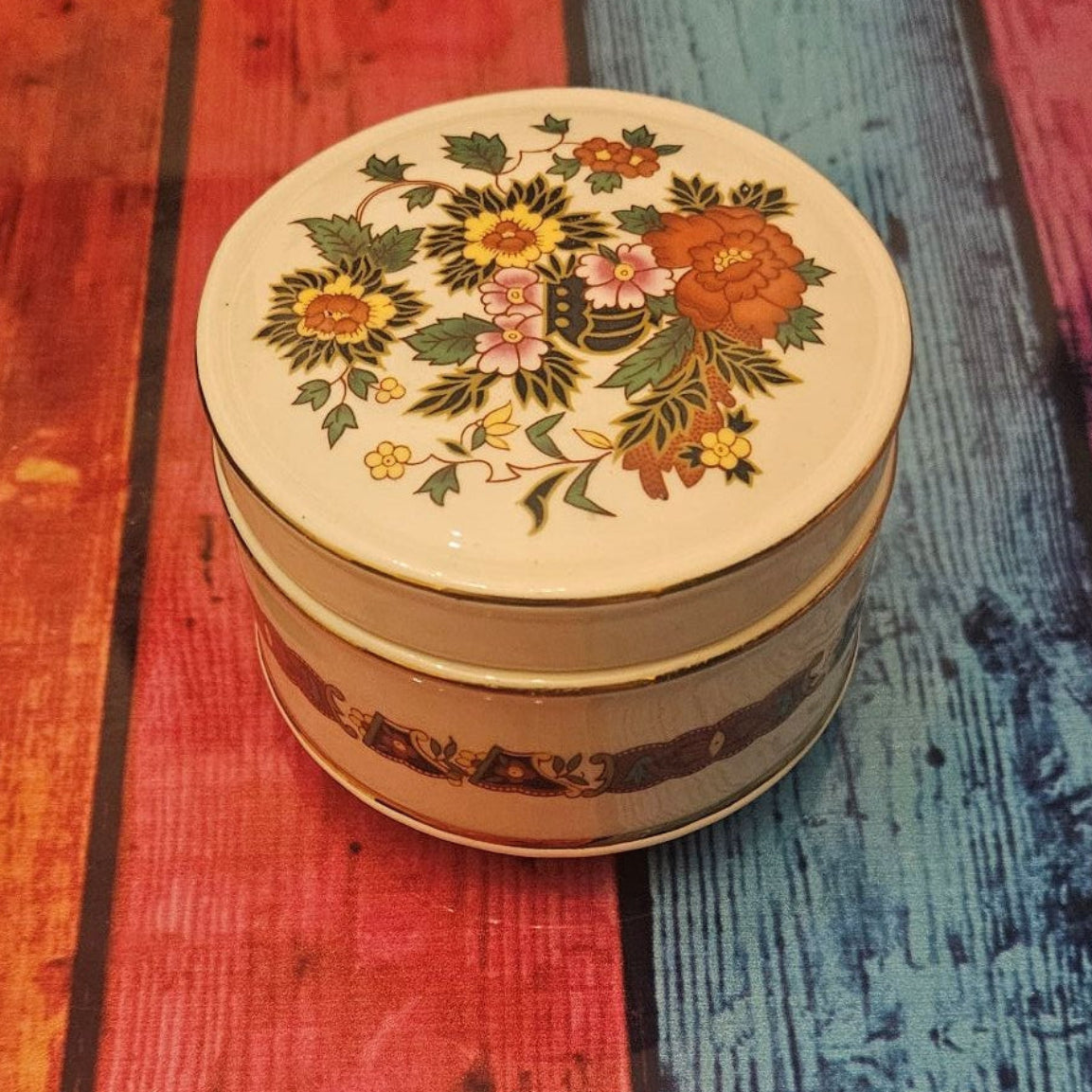 Vintage Mid Century Sadler England Ceramic Trinket Jar