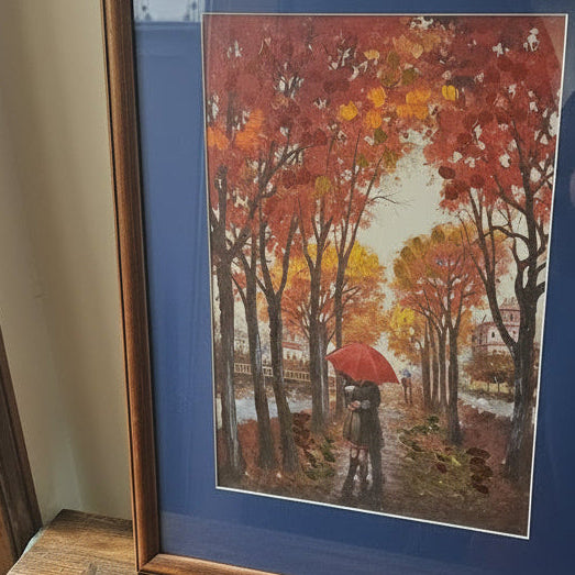 Large Vintage Studio Framed 'Unspoken Love' Art Print Solid Wood Frame